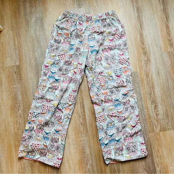 Anthropologie Multicolor Owl Print Pajama Bottoms Med GUC - Picture 1 of 5